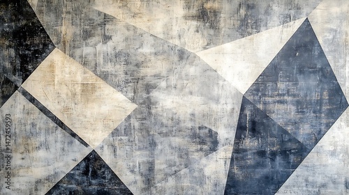 Abstract geometric wall art, textured
