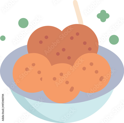 Meatball icon vector in flat style
