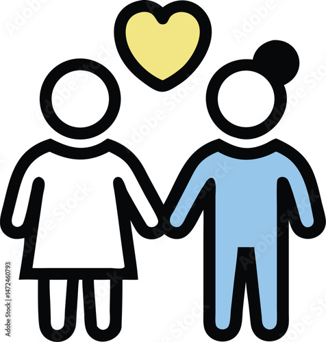 Siblings icon family relation flat vector