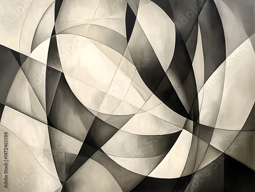 Abstract interplay of light and dark shapes
