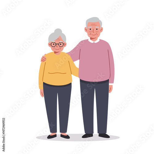 Elderly queer couple embracing love in a friendly atmosphere  