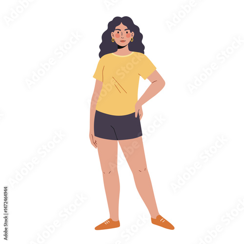 Proud Latina woman standing confidently in casual outfit  