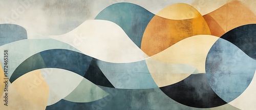 Abstract landscape with flowing shapes