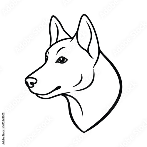 Dog Head Sketch Outline