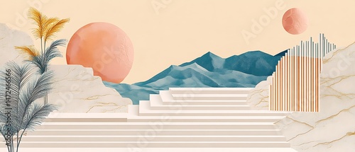 Abstract Landscape with Steps