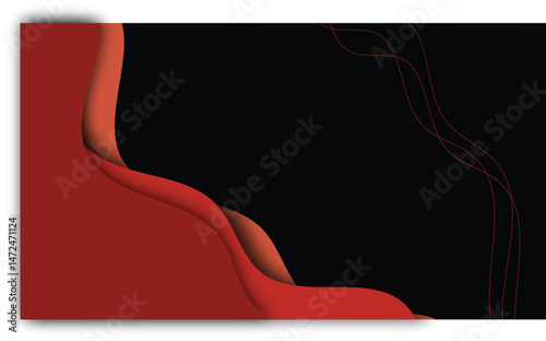 Elegant Wavy Red Forms Emerging from Darkness: A Powerful Visual Metaphor for Innovation and Style.