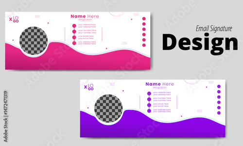 Email signature template design Modern and minimalist footer bundle Corporate mail business vector set Abstract Elegant Flat Mobile social media cover Premium professional Clean and simple Minimal med