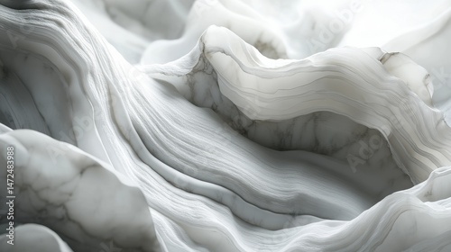 Elegant White Marble Abstract Textures with Soft Flowing Lines
