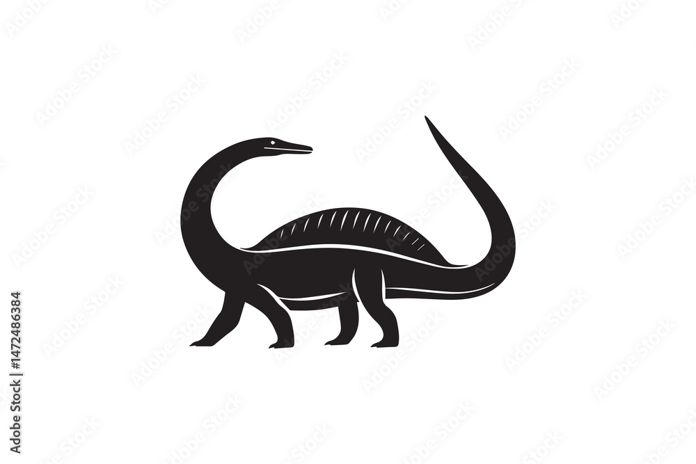 Obraz premium simple and unobtrusive Mosasaur Dinosaur vector silhouette illustration isolated in white background