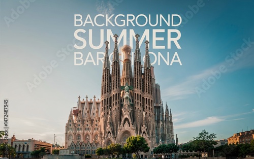 summer Barcelona, Spain, Barcelona Sagrada Familia Summer Day