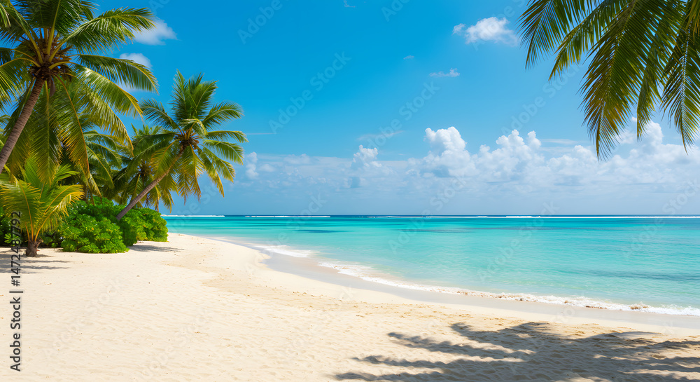 Tropical Paradise: White Sand Beach and Azure Ocean Tropical Paradise: White Sand Beach and Azure Ocean