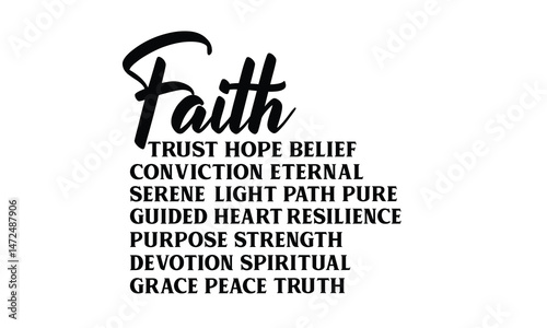 Faith Words Svg, Religious Christian Svg
