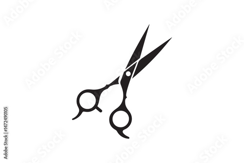 simple and unobtrusive Hair cutting scissor vector silhouette illustration isolated in white background