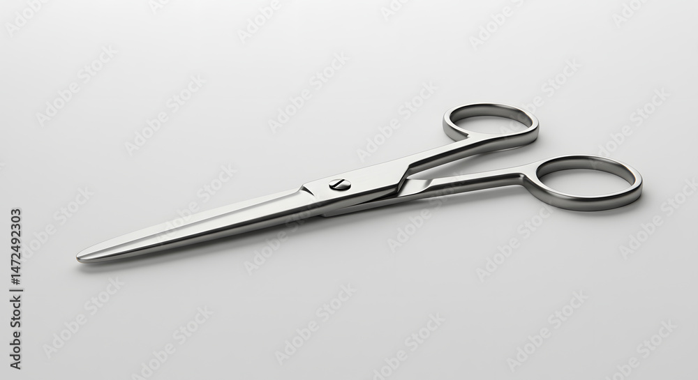 Obraz premium Stainless Steel Scissors on White