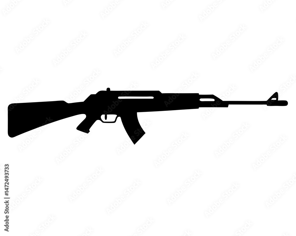 Shotgun Vector Illustration Featuring Realistic Design, Rifle Silhouette Vector Shotgun Vector Illustration Featuring Realistic Design, Rifle Silhouette Vector
