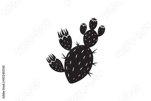 simple and unobtrusive Prickly pear vector silhouette illustration isolated in white background