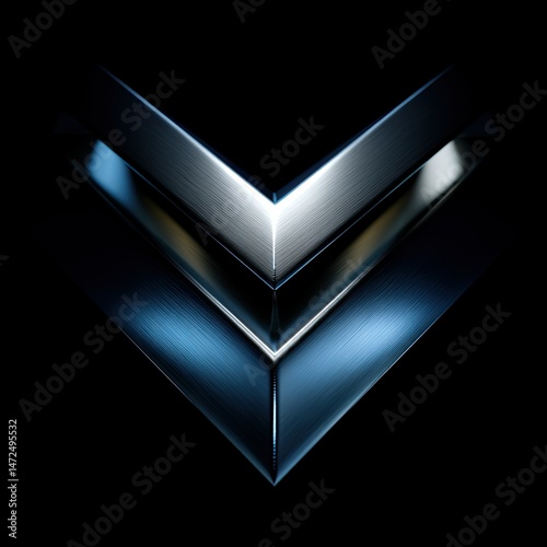 Dynamic metallic logo design studio digital art abstract close-up modern aesthetic