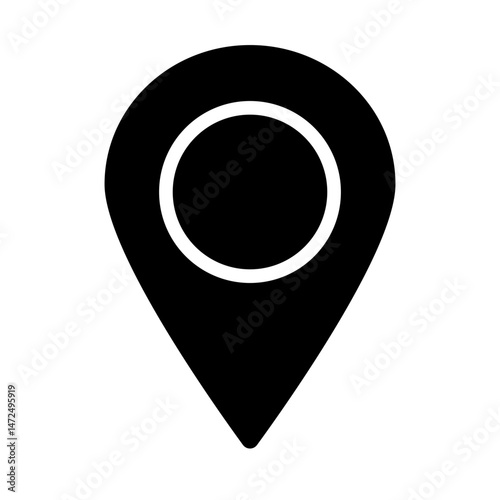 Location pin icon flat design. Map pin place marker. Location marker simple icon. Map marker pointer icon. Vector illustration 