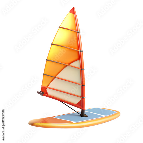 windsurfer silhouette isolated on white background. Transparent PNG file available with high quality.