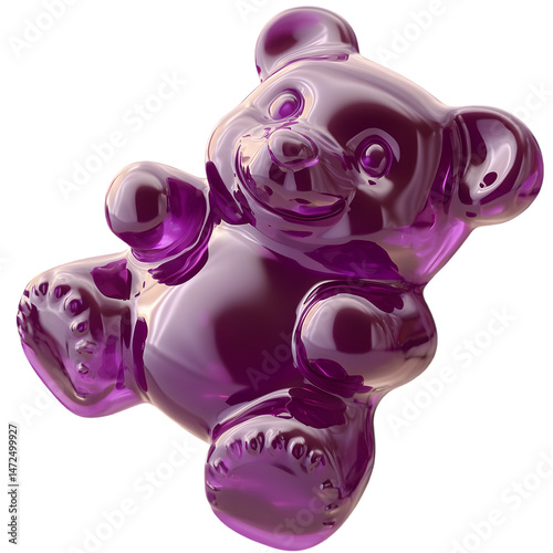 purple teddy bear plush toy cute stuffed animal children gift PNG On Transparent Background photo