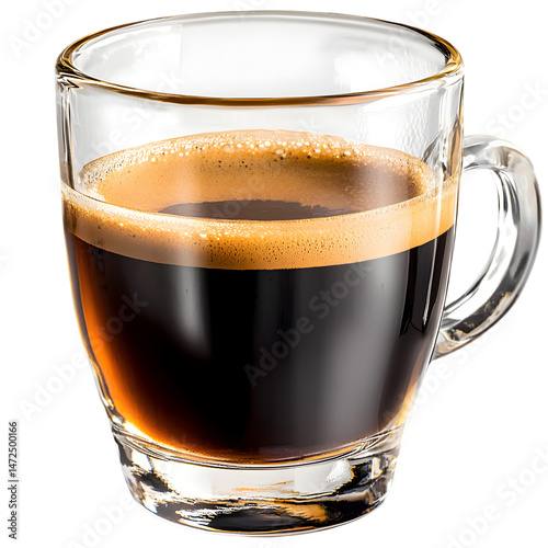 small cup of espresso coffee dark beverage caffeine drink shot PNG On Transparent Background photo
