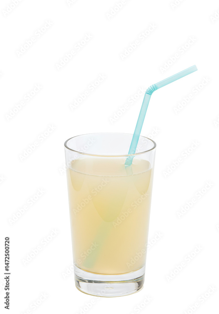 A tall glass with liquid and straw on an isolated black background, drink is refreshing A tall glass with liquid and straw on an isolated black background, drink is refreshing