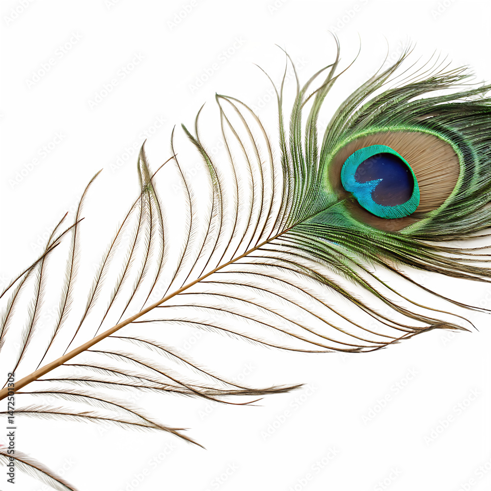 Obraz premium Peacock feather isolated on a transparent background