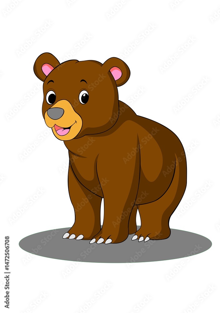 Fototapeta premium brown bear cartoon, vector, cartoon animal, animal, bear, vector design
