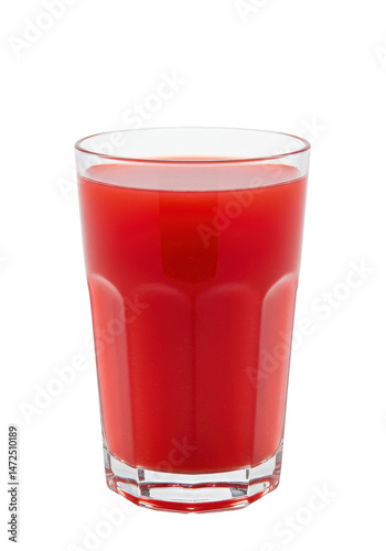 Wallpaper Mural A glass filled with a vibrant red liquid drink sits against a stark, black background Torontodigital.ca