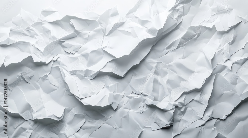 Obraz premium Crumpled White Paper Texture Background