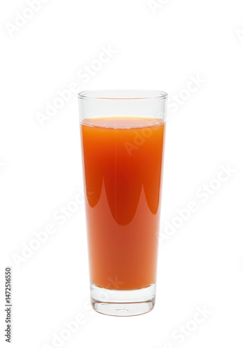 Wallpaper Mural A tall, clear glass is filled with a vibrant orange liquid against a stark black background Torontodigital.ca