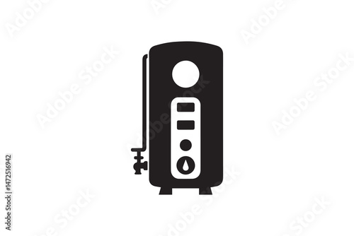 simple and unobtrusive  Water heater  vector silhouette illustration isolated in white background