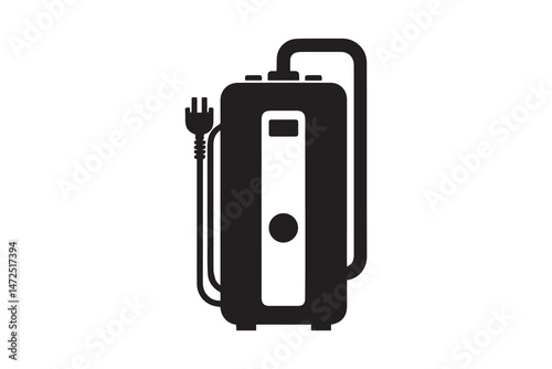 simple and unobtrusive  Water heater  vector silhouette illustration isolated in white background