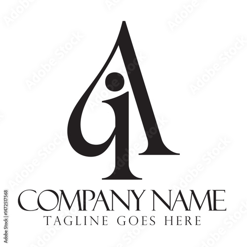 Creative letter AI or IA vector logo design for luxury, fashion, jewelry, boutique, and startup
