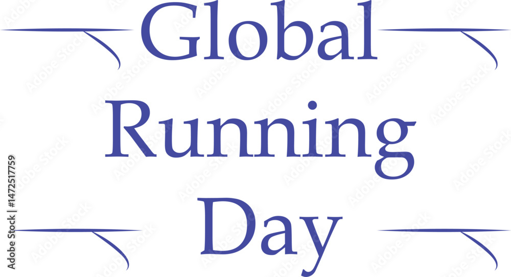Fototapeta premium Global Running Day Banner with Abstract Runner Icons
