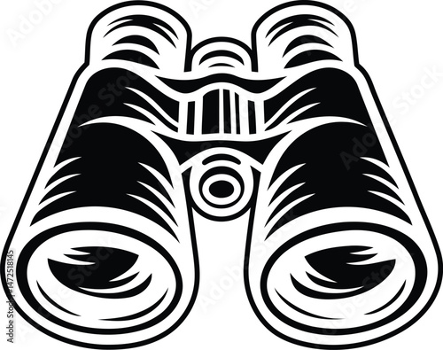 Vintage illustration of a pair of binoculars silhouette vector, vintage illustration of a pair of binoculars line art vector illustration, vintage illustration of a pair of binoculars vector icon