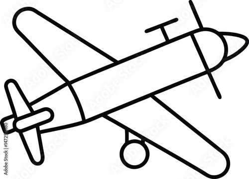 vector illustration of biplane