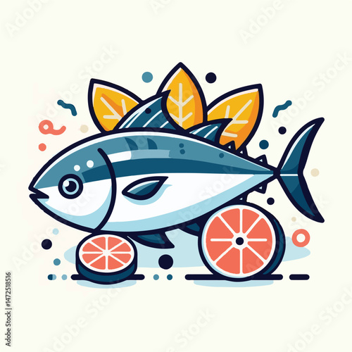 fish, tuna, sea, seafood, fresh, food, background, isolated, healthy, meal, delicious, ingredient, vector, design, illustration, ocean, water, dinner, diet, white, animal, steak, nutrition, aquatic, n