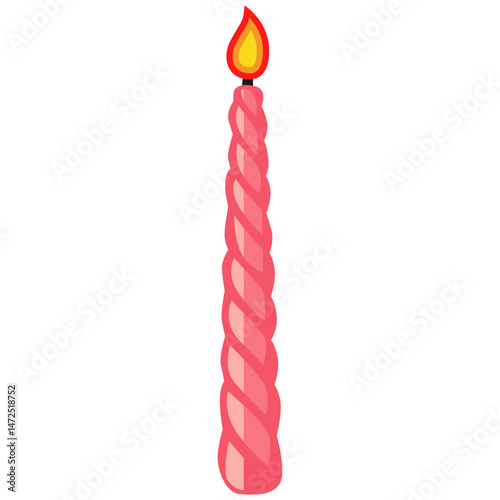 lit twisted red birthday candle