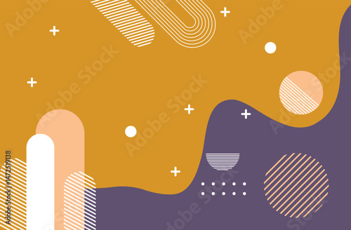 Abstract background with geometric shapes. Vector illustration in flat style. Design element for poster, card, banner, flyer.
