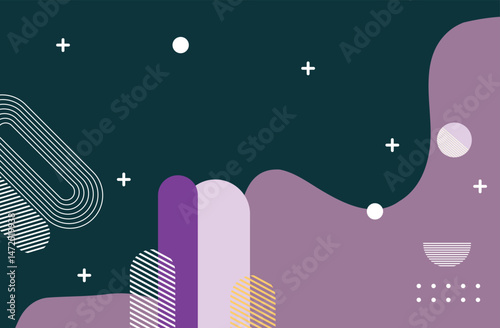 Abstract background with geometric shapes. Vector illustration in flat style. Design element for poster, card, banner, flyer.