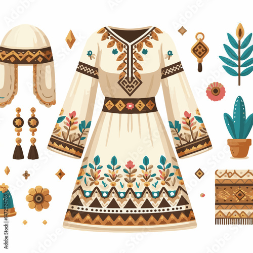 vector, illustration, drawing, apparel, clothing, tunic, sketch, outline, female, top, template, fashion, dress, woman, white, shirt, isolated, technical, sleeve, fabric, textile, style, casual, vinta