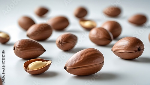 Wallpaper Mural Argan Nut Still Life: Featuring a Group of Whole and Halved Argan Beans on White Torontodigital.ca