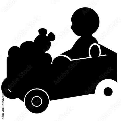 Baby Silhouette Resting Inside Womb Vector