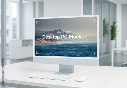 Desktop computer mockup