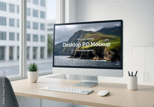 Desktop computer mockup