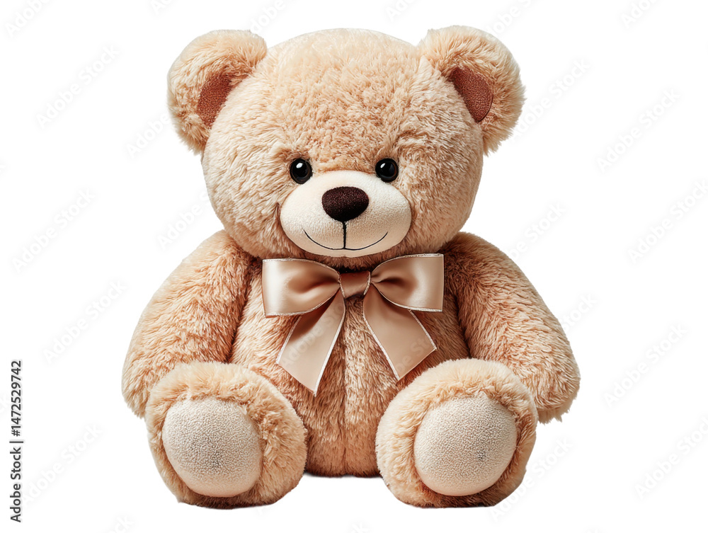 Obraz premium Adorable teddy bear home photography cozy atmosphere close-up. Isolated on transparent background, png.