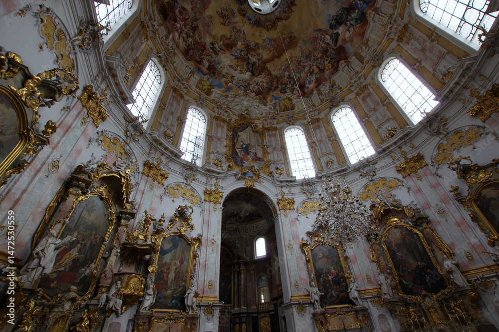 Ettal Abbey a Benedictine monastery in the village of Ettal close to Oberammergau and Garmisch-Partenkirchen in Bavaria, Germany.