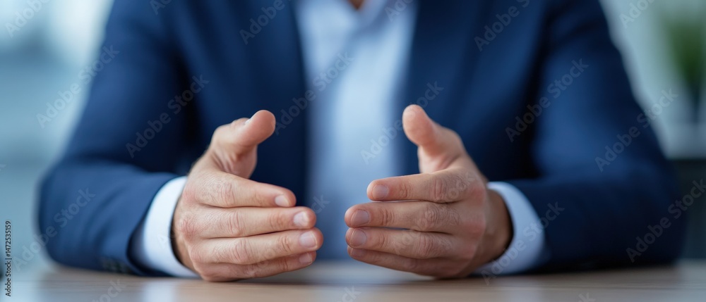 Obraz premium Man gestures with hands