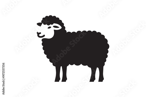 simple and unobtrusive sheep vector silhouette illustration isolated in white background